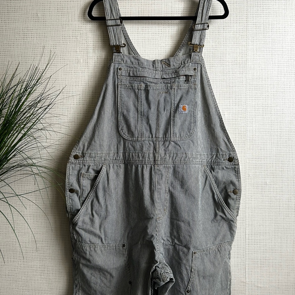 SOLD Carhartt Pinstripe Bib Overall Pants